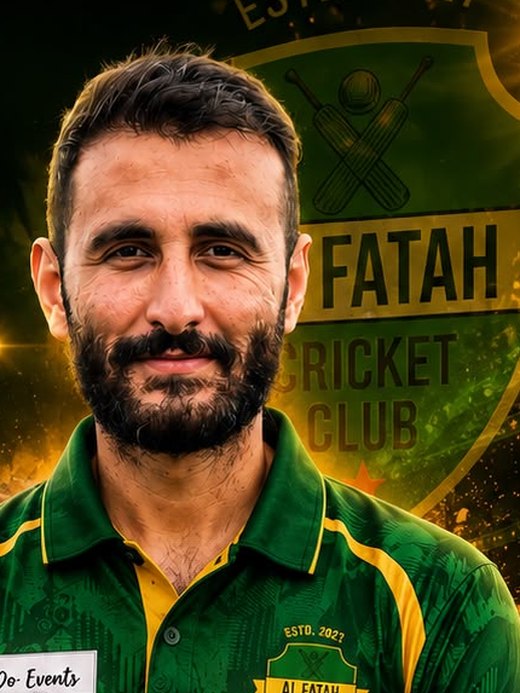 Abbas Rashid, player for Al Fatah Cricket Club