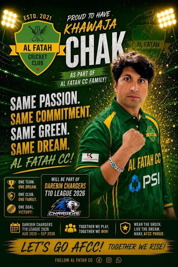 Club poster featuring Khawaja Chak
