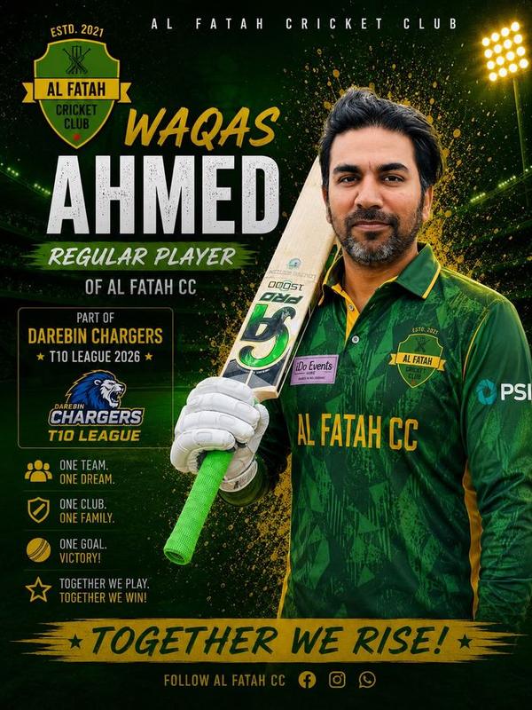 Club poster featuring Waqas Ahmed