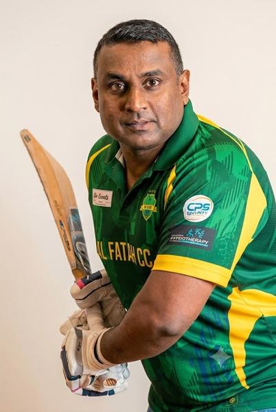 Usman Younas of Al Fatah Cricket Club in a batting stance